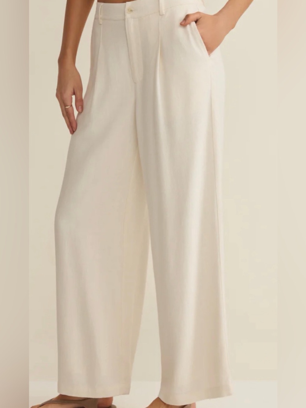 Z SUPPLY VISTA LINEN PANT SEA SALT (OFF WHITE) SIZE SMALL